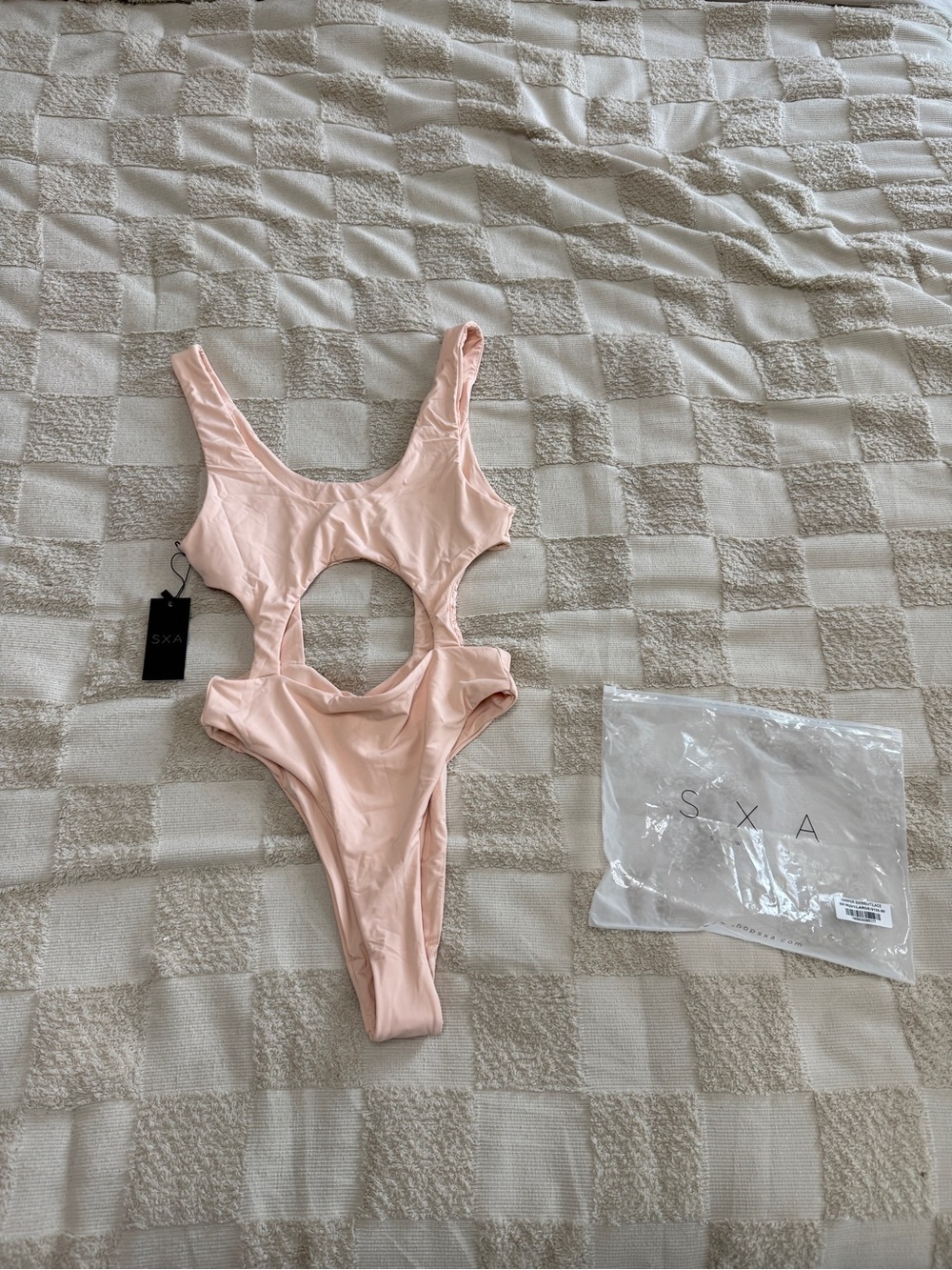 NWT‎ SXA Blush Pink Cutout One-Piece Swimsuit size L
